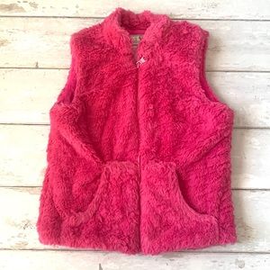 Widgeon Girls Size 6 Fleece Winter Vest Hot a pink Color Zip Up Front Kids Brand